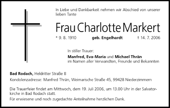 Anzeige von Charlotte Markert von MGO