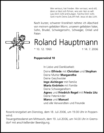 Anzeige von Roland Hauptmann von MGO