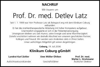 Anzeige von Detlev Latz von MGO