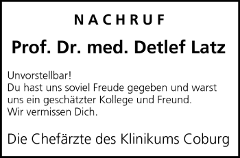 Anzeige von Detlef Latz von MGO