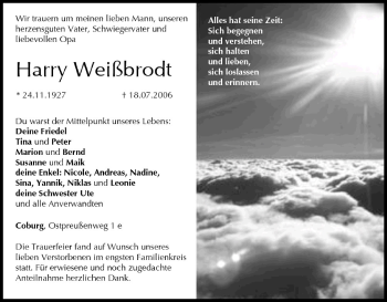 Anzeige von Harry Weißbrodt von MGO