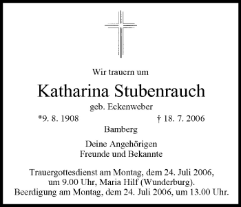 Anzeige von Katharina Stubenrauch von MGO