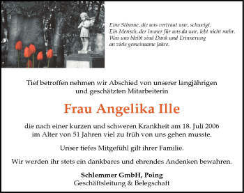 Anzeige von Angelika Ille von MGO
