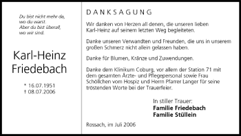 Anzeige von Karl-Heinz Friedebach von MGO