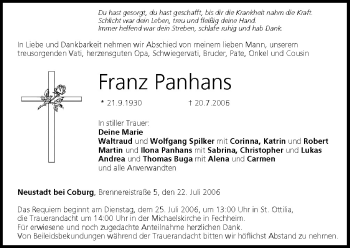 Anzeige von Franz Panhans von MGO