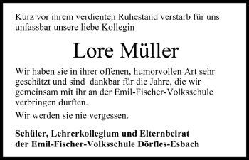 Anzeige von Lore Müller von MGO