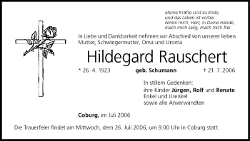 Anzeige von Hildegard Rauschert von MGO