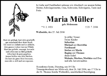 Anzeige von Maria Müller von MGO