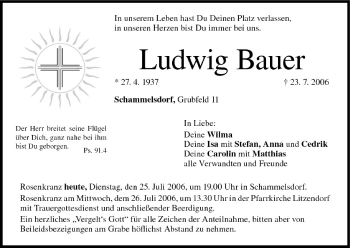 Anzeige von Ludwig Bauer von MGO