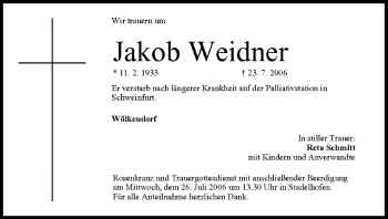 Anzeige von Jakob Weidner von MGO