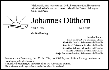 Anzeige von Johannes Düthom von MGO