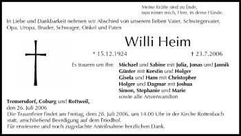 Anzeige von Willi Heim von MGO