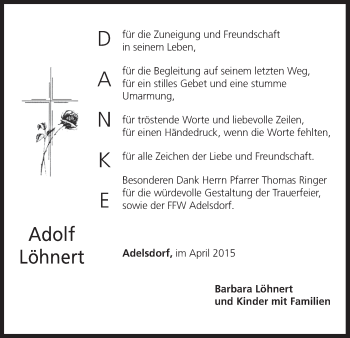 Anzeige von Adolf Löhnert von MGO