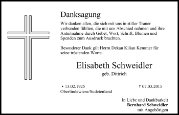 Anzeige von Elisabeth Schweidler von MGO