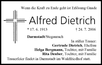 Anzeige von Alfred Dietrich von MGO