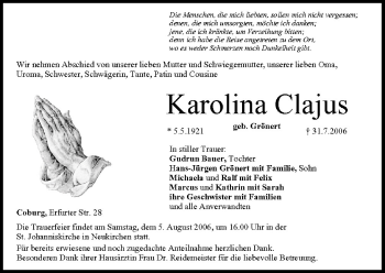 Anzeige von Karolina Clajus von MGO