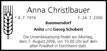 Anzeige von Anna Christlbauer von MGO