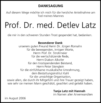 Anzeige von Detlev Latz von MGO