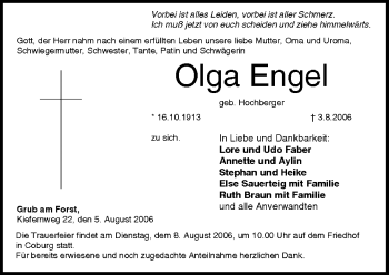 Anzeige von Olga Engel von MGO