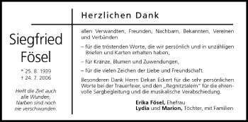 Anzeige von Siegfried Fösel von MGO