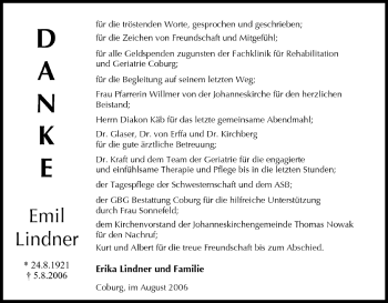 Anzeige von Emil Lindner von MGO