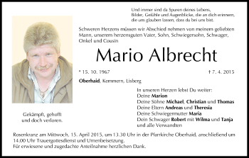 Anzeige von Mario Albrecht von MGO