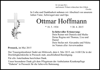 Anzeige von Ottmar Hoffmann von MGO