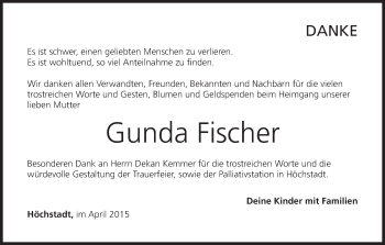 Anzeige von Gunda Fischer von MGO