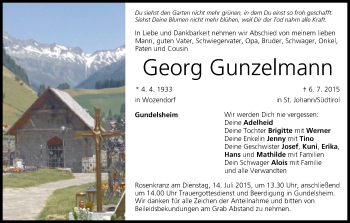 Anzeige von Georg Gunzelmann von MGO
