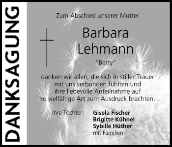 Anzeige von Barbara Lehmann von MGO