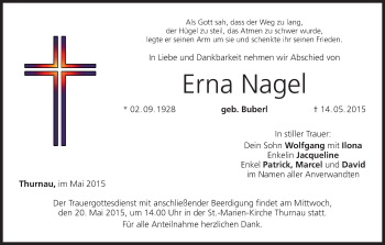Anzeige von Erna Nagel von MGO