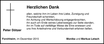 Anzeige von Peter Dötzer von MGO