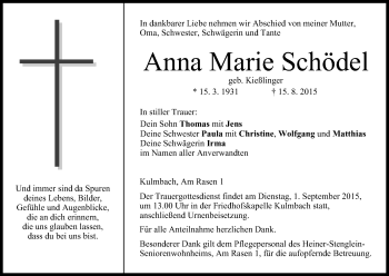 Anzeige von Anna Marie Schödel von MGO