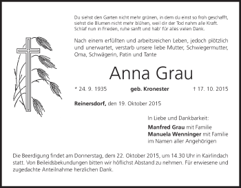 Anzeige von Anna Grau von MGO