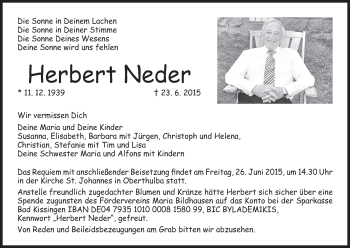 Anzeige von Herbert Neder von MGO