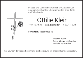 Anzeige von Ottilie Klein von MGO