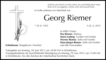 Anzeige von Georg Riemer von MGO