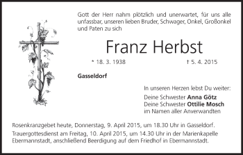 Anzeige von Franz Herbst von MGO