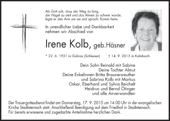 Anzeige von Irene Kolb von MGO
