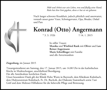 Anzeige von Konrad Angermann von MGO
