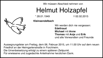 Anzeige von Helmut Holzapfel von MGO