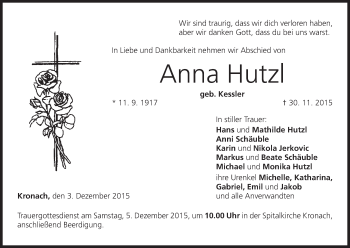 Anzeige von Anna Hutzl von MGO