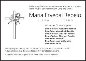 Anzeige von Maria Ervedal Rebelo von MGO