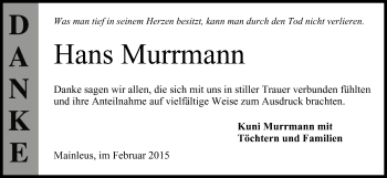 Anzeige von Hans Murrmann von MGO