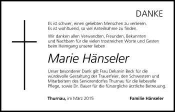 Anzeige von Marie Hänseler von MGO