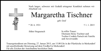 Anzeige von Margaretha Tischner von MGO