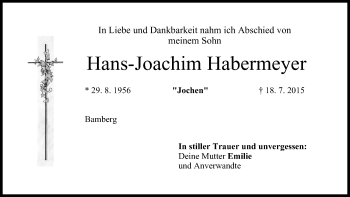 Anzeige von Hans-Joachim Habermeyer von MGO