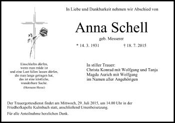 Anzeige von Anna Schell von MGO