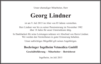 Anzeige von Georg Lindner von MGO