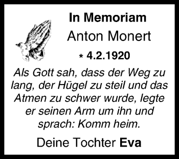 Anzeige von Anton Monert von MGO